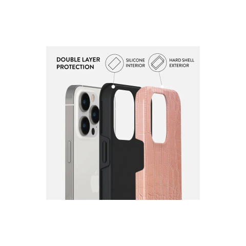 Laptop, Tablete & Telefoane - Husa iPhone 14 Pro Max Burga Dual Layer Pink Croco