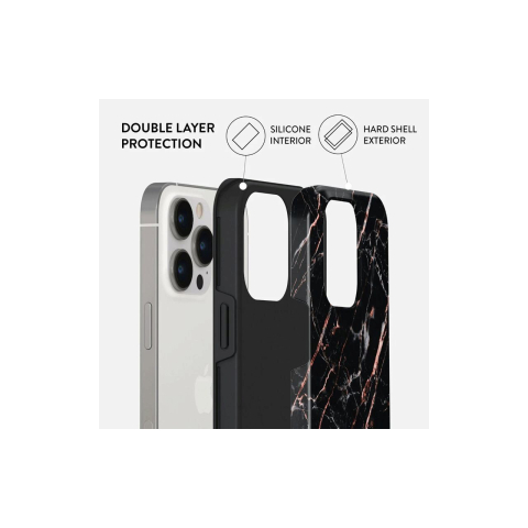 Laptop, Tablete & Telefoane - Husa iPhone 14 Pro Max Burga Dual Layer Rose Gold Marble