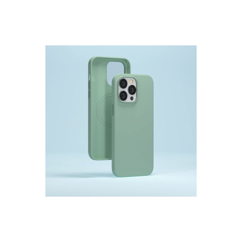 Laptop, Tablete & Telefoane - Husa iPhone 14 Pro Max Devia Nature Series Silicone Magnetic Light Green