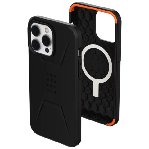 Husa iPhone 14 Pro Max UAG Civilian Magsafe Black, military drop tested [1]