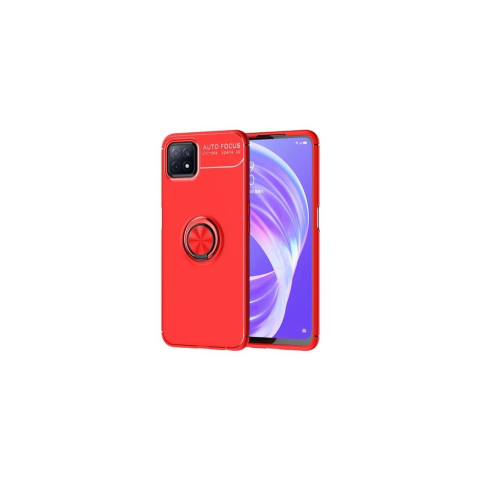 Husa Oppo A72 5G Lemontti Metal Ring Holder Red [2]