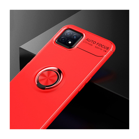 Husa Oppo A72 5G Lemontti Metal Ring Holder Red [1]