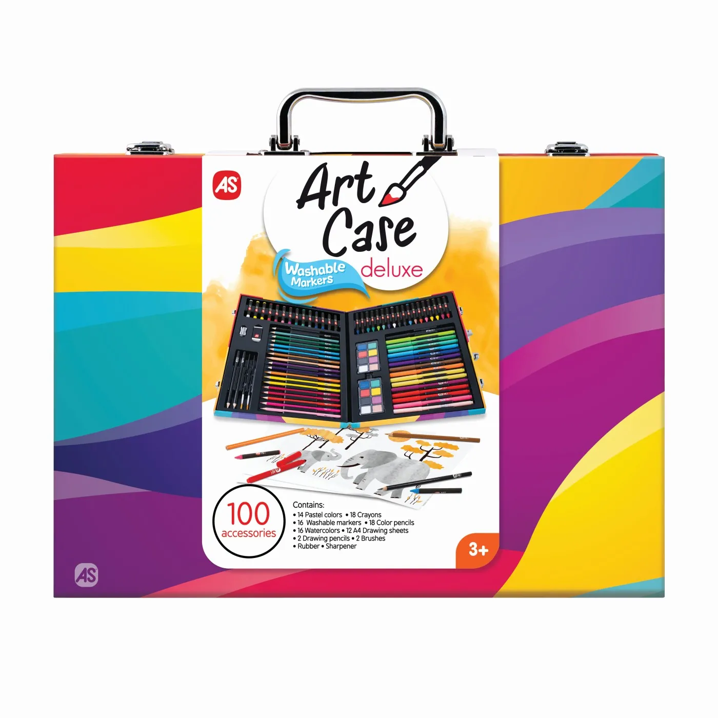 Jucării și Jocuri pentru copii - Husa pentru desen deluxe 100 accesorii, varsta de la 3 ani la 7 ani