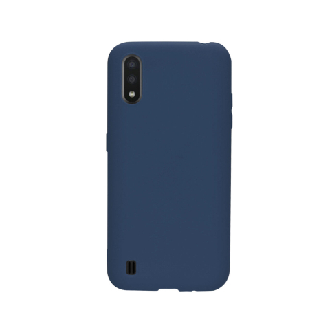 Husa Samsung Galaxy A01 Lemontti Silicon Silky Albastru Inchis [5]