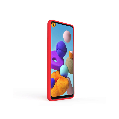 Husa Samsung Galaxy A21s Lemontti Liquid Silicon Red [2]
