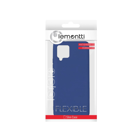 Husa Samsung Galaxy A22 4G Lemontti Silicon Silky Albastru Inchis [1]