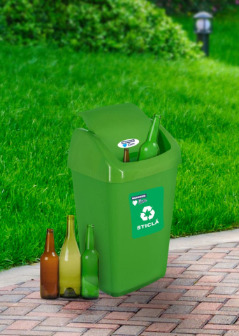 Ï»¿cos gunoi capac batant, reciclare eco 35 l, verde, heinner care [2]