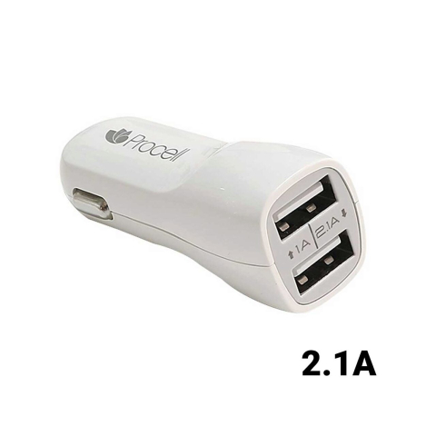 Incarcator auto 2.1A Dual USB Procell Alb [1]