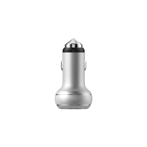 Laptop, Tablete & Telefoane - Incarcator Auto 2.4A Devia Thor Dual USB Silver - Emergency Hammer