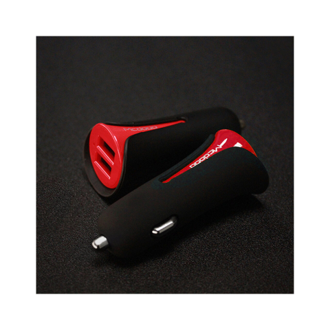 Laptop, Tablete & Telefoane - Incarcator Auto 3.4A Mcdodo Dual USB Black Mask Red (3.4A max total, 2.4A max per port)