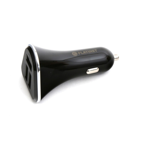 Periferice IT - Incarcator auto Platinet PLCR3B 43721, 3x USB, incarcare rapida 5.2A, cablu 1m micro USB, negru