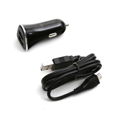 Incarcator auto Platinet PLCR3B 43721, 3x USB, incarcare rapida 5.2A, cablu 1m micro USB, negru [1]