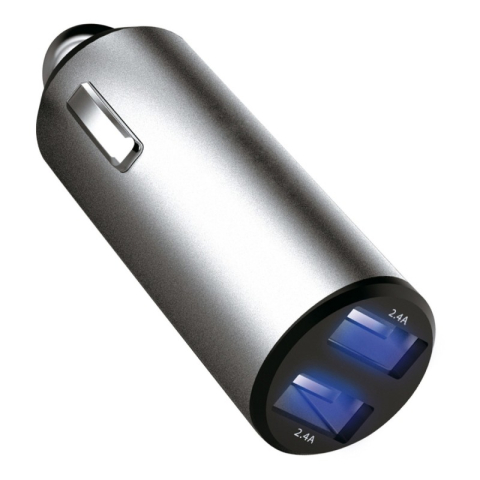Incarcator auto Platinet PLCRM24 44804, 2x USB, incarcare rapida 4.8A, metalic, argintiu [1]