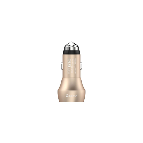 Laptop, Tablete & Telefoane - Incarcator Auto Qualcomm 3.0 3A Devia Hammer Dual USB Champagne Gold