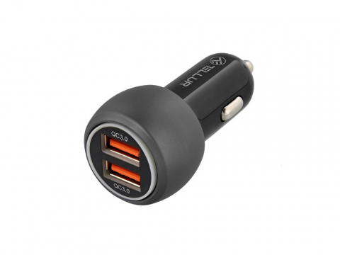 Incarcatoare - Încărcător auto Tellur FCC8 6A 36W (QC 3.0 + QC 3.0), negru