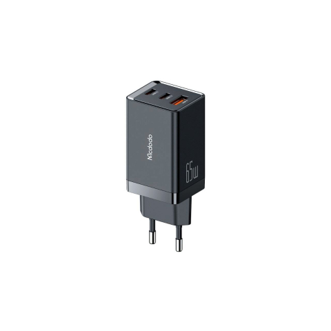 Laptop, Tablete & Telefoane - Incarcator Priza Mcdodo GaN 5 Mini Fast Charge 65W Dual Type-C+USB Plug EU Black