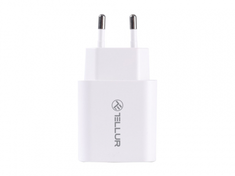 Încărcător priză Tellur PDHC101 cu două porturi, PD 20W + QC3.0 18W, alb [1]