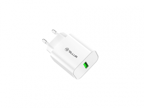 Încărcător priză Tellur USB-A QC3.0, 18W, alb [2]