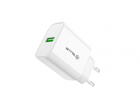 Încărcător priză Tellur USB-A QC3.0, 18W, alb [3]