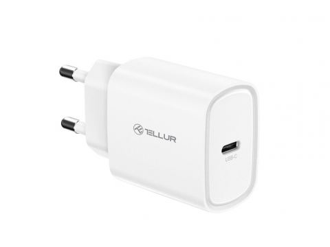 Incarcatoare - Încărcător priză ultra rapid Tellur 20W PD, USB-C, alb