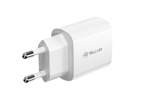 Încărcător priză ultra rapid Tellur 20W PD, USB-C, alb [2]