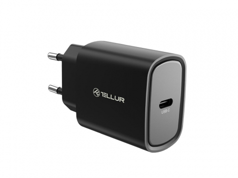Incarcatoare - Încărcător priză ultra rapid Tellur 20W PD, USB-C, negru