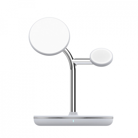 Încărcător wireless birou Tellur, 3-in-1, certificat MagSafe 15W, Watch 2.5W, TWS 5W, alb [5]