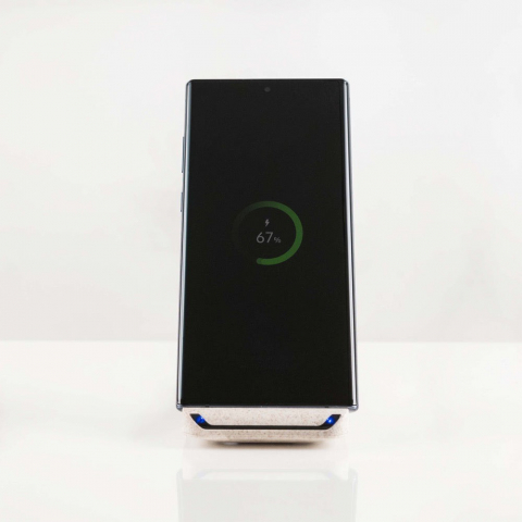 Încărcător wireless birou Tellur Green, certificat Qi, 15W, pliabil, crem [3]