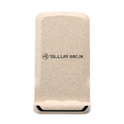 Încărcător wireless birou Tellur Green, certificat Qi, 15W, pliabil, crem [4]