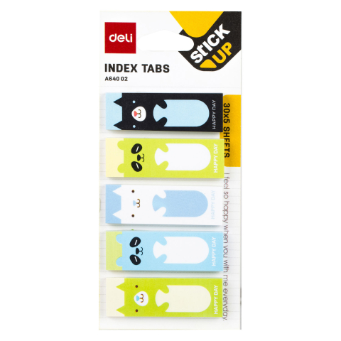 Birotică și Papetărie - Index adeziv hartie 5*15*45mm 30 file 5 modele animale, buline deli