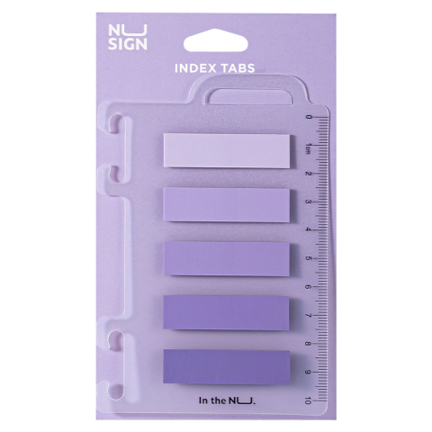 Birotică și Papetărie - Index adeziv plastic 12*44mm 5 culori violet 20 file rigla nusign deli