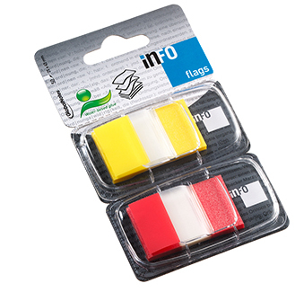 Notesuri adezive - Index adeziv plastic 2*25*43mm 50 file galben & rosu info notes