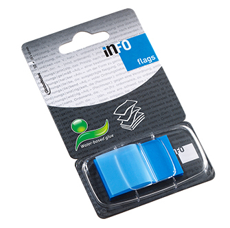 Notesuri adezive - Index adeziv plastic 25*43mm 50 file albastru info notes