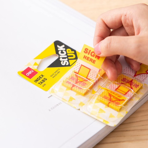 Index adeziv plastic 25*44mm "semneaza aici" 2*50 file deli [2]