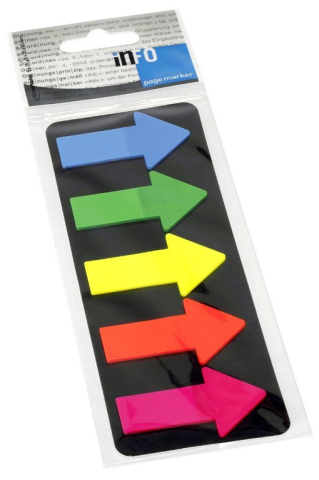 Notesuri adezive - Index adeziv plastic sageata 5*25*45mm 25 file/cul info notes