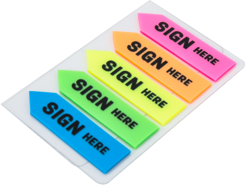 Index adeziv plastic sign here 12*44mm 5 culori 20 file deli [1]