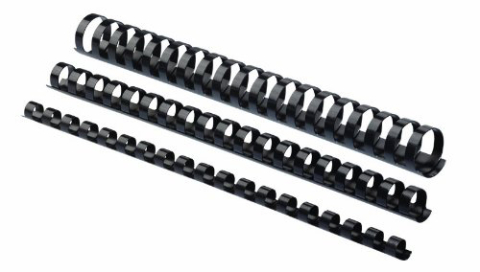 Inel plastic 25mm negru pt 181-200 coli 50/cut fellowes [1]