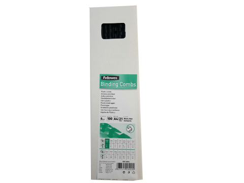 Inel plastic 6mm negru pt 2-20 coli 100/cut fellowes [2]