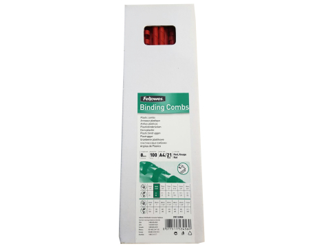 Inel plastic 8mm rosu pt 21-40 coli 100/cut fellowes [2]