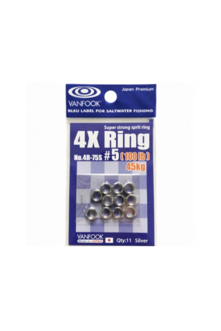 Pescuit si vanatoare - Inele despicate Vanfook 4R-75S Super Strong Sprit Ring Silver #6