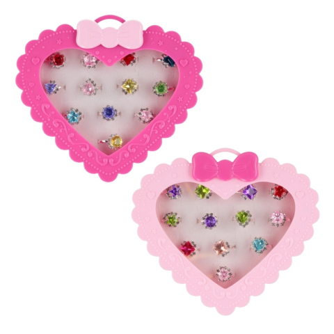 Jucării și Jocuri pentru copii - Inele - diamant, cutie inima, 13 cm, set 12 buc, MegaCreative 543826