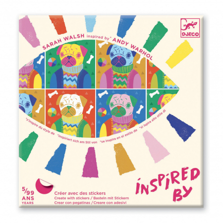 Art & Craft si Artizanat - Activitate de colaj, Inspired by Andy Warhol, Djeco, varsta 3 - 6, 6 - 9, 9+ ani, Baiat, Fata