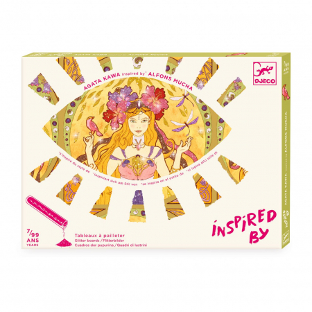 Jucării și Jocuri pentru copii - Pictura cu sclipici, Inspired by Mucha, Djeco, varsta 6 - 9, 9+ ani, Baiat, Fata