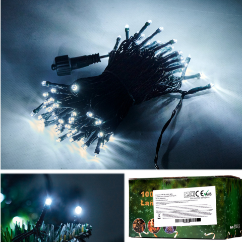 Instalatie Luminoasa LED 10M 100 LED Alb Rece cu 8 Moduri [1]