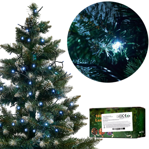 Instalatii de Craciun LED pentru Brad si Casa - Instalatie Luminoasa LED 10M 100 LED Alb Rece cu 8 Moduri