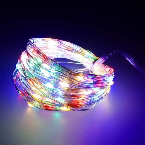 Instalatie Luminoasa LED pe Fir 10M 100 LED Multicolor cu Baterii [1]