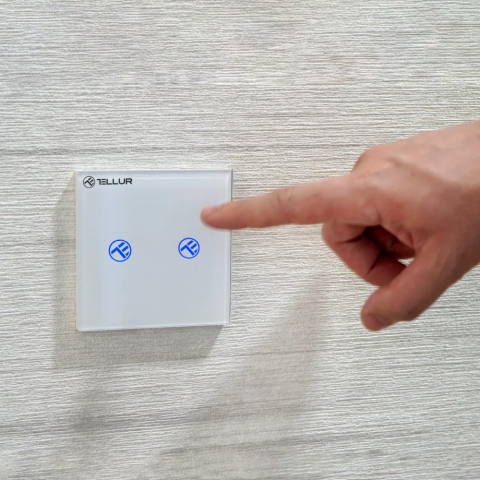 Întrerupător WiFi Tellur Smart, SS2N, 2 porturi, 1800W, 10A [1]