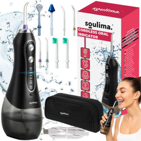 Ingrijire personala & Cosmetice - Irigator Bucal, Dus Oral, 5 moduri, 8 capete, 300 ml, Negru