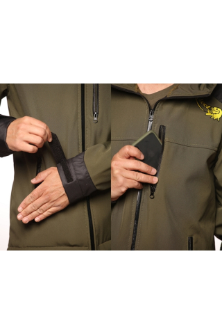 Jacheta Select Baits New Wave Softshell Fleece Insulated Green/Black Jacket M [3]