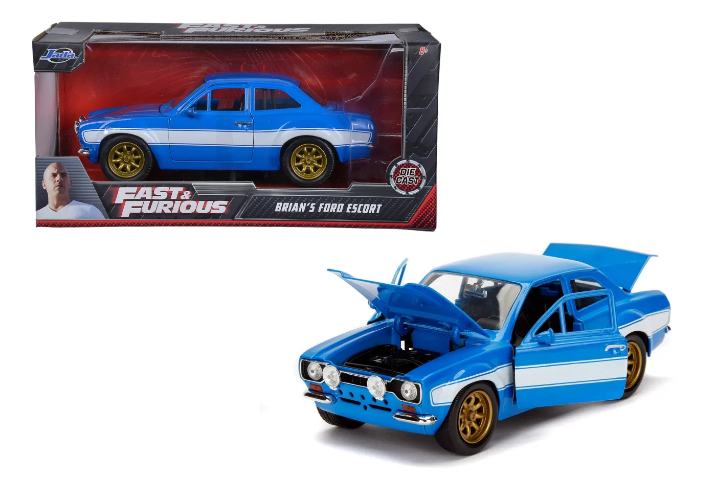 Jada fast and furious masinuta metalica brian s ford escort scara 1:24, copii 8 ani pana la +15 ani [5]